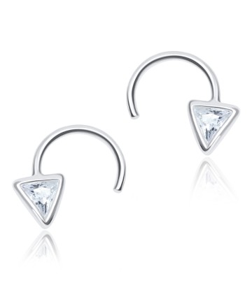 Triangle 4mm CZ Silver Stud Earring STS-3263